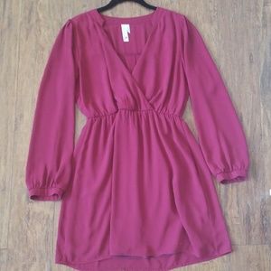 Maroon chiffon dress